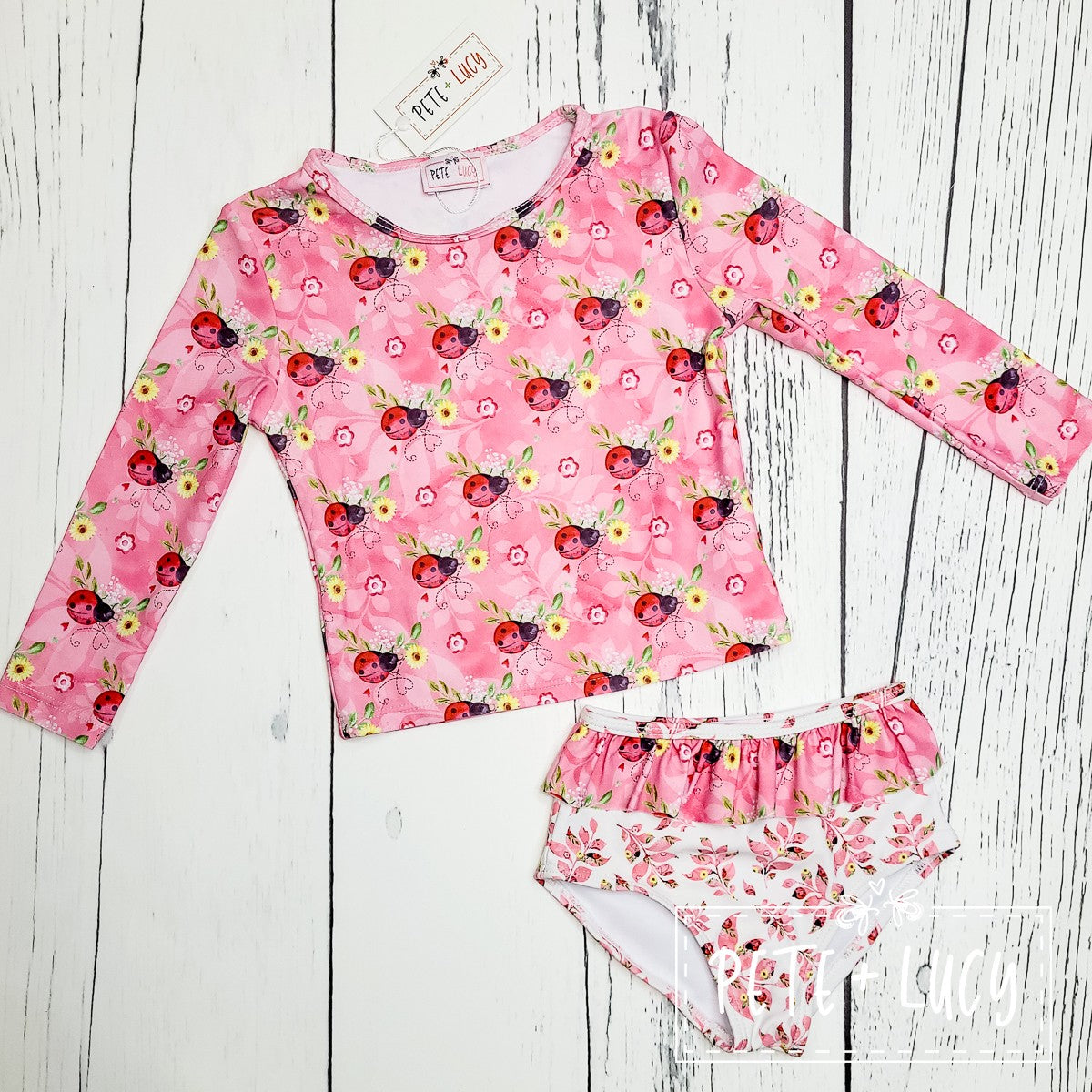 Sweet Ladybugs + Swim 2 Piece Rashguard